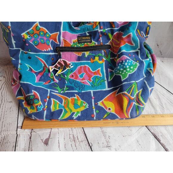 St. Thomas Virgin Islands Tropical Fish Purse Tote Bag Summer Print - Picture 14 of 16